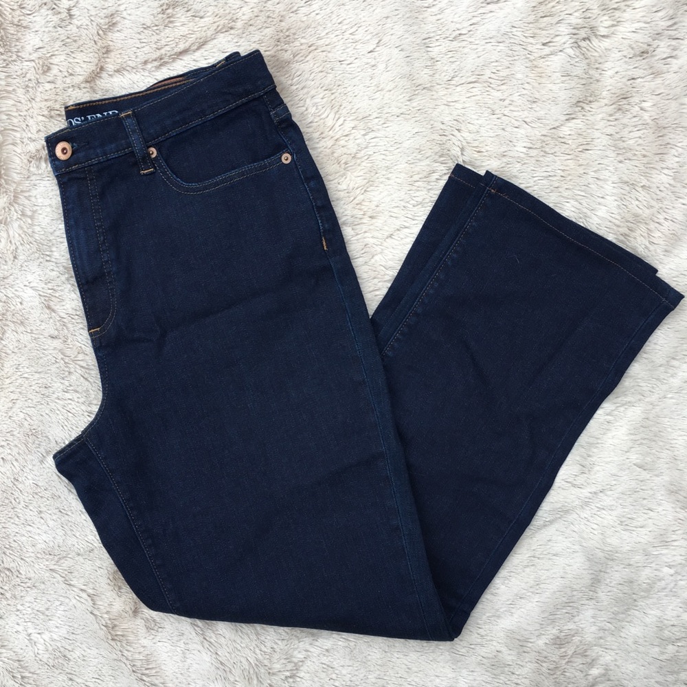 Lands End High Rise Straight Jean Dark Wash 10